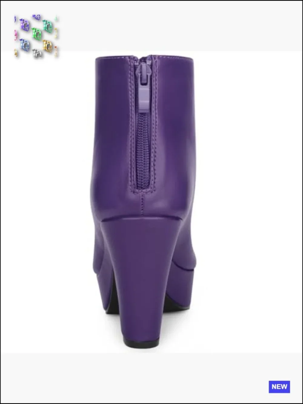 Peep Toe Ankle Boots Chunky Heel Platform Back Zip Booties